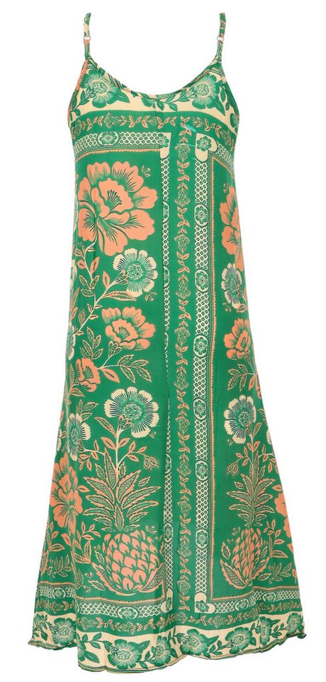 Guru-Shop Midikleid Luftiges Sommerkleid, Strandkleid - grün alternative Bekleidung – Bild 4 von 5