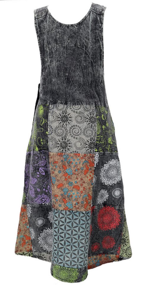 Guru-Shop Minirock Boho Latzrock, Patchwork Trägerkleid, Latzkleid.. alternative Bekleidung – Bild 4 von 5