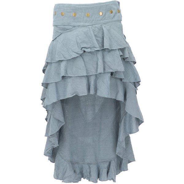 Guru-Shop Minirock Boho Maxirock, langer Baumwollrock, Vokuhila.. alternative Bekleidung
