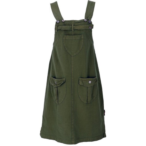 Guru-Shop Minirock Latzrock, Trägerkleid, Hippierock - olive alternative Bekleidung