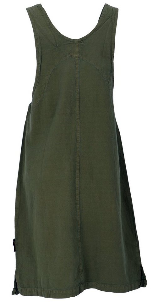 Guru-Shop Minirock Latzrock, Trägerkleid, Hippierock - olive alternative Bekleidung – Bild 3 von 4