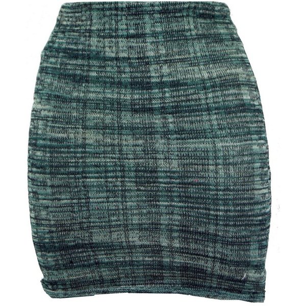Guru-Shop Minirock Minirock, Boho Strickrock, Ethnorock - grün alternative Bekleidung