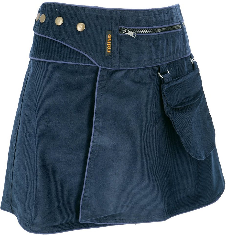 Guru-Shop Minirock Wickelrock, Cord Minirock - dunkelblau alternative Bekleidung – Bild 3 von 5