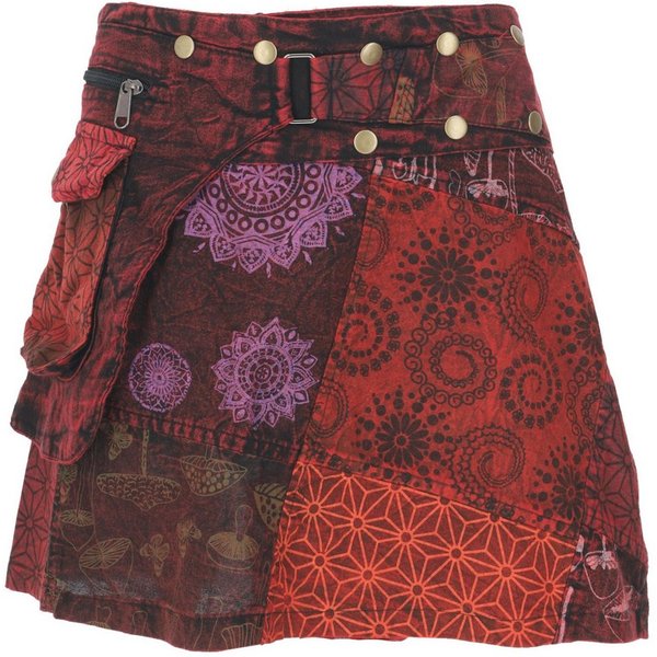 Guru-Shop Minirock Wickelrock, kurzer Rock, Cacheur, Stonewash.. alternative Bekleidung