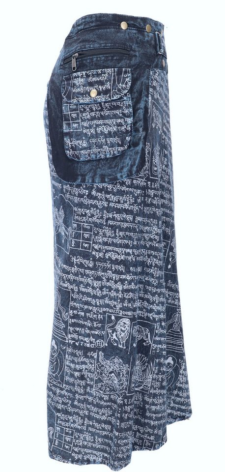 Guru-Shop Minirock Wickelrock, langer Rock mit Druckknöpfen, Boho.. alternative Bekleidung – Bild 5 von 5