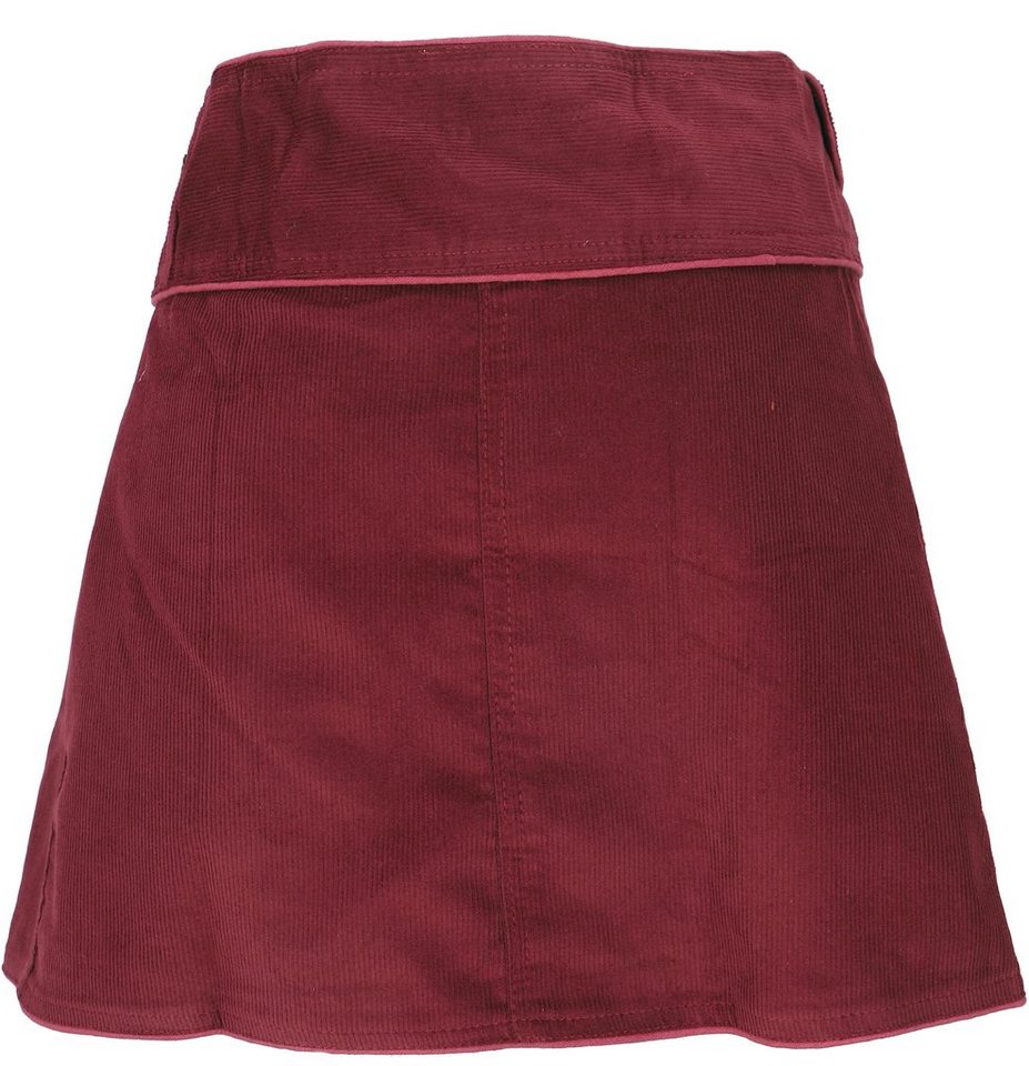 Guru-Shop Minirock Wickelrock, Cord Minirock - weinrot alternative Bekleidung – Bild 4 von 5