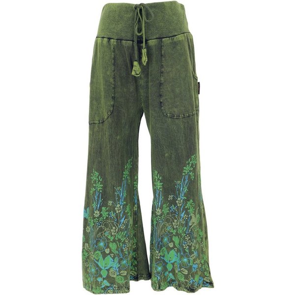 Guru-Shop Relaxhose Palazzohose, Boho Baumwollhose, Hippiehose mit.. alternative Bekleidung