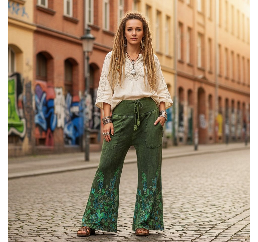 Guru-Shop Relaxhose Palazzohose, Boho Baumwollhose, Hippiehose mit.. alternative Bekleidung – Bild 2 von 5