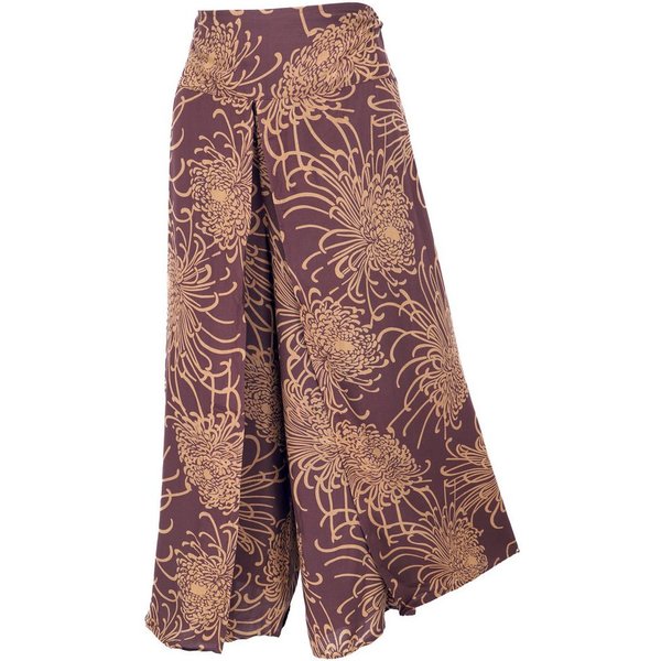 Guru-Shop Relaxhose Palazzohose, offene Boho Sommerhose, Hosenrock.. alternative Bekleidung