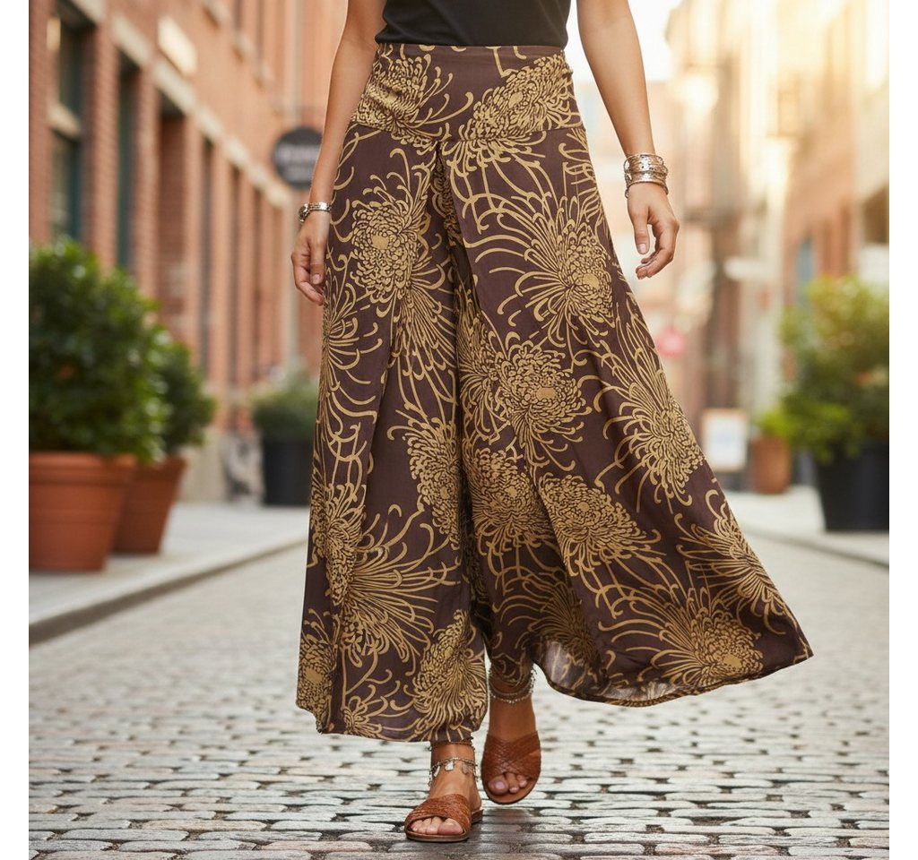 Guru-Shop Relaxhose Palazzohose, offene Boho Sommerhose, Hosenrock.. alternative Bekleidung – Bild 2 von 5