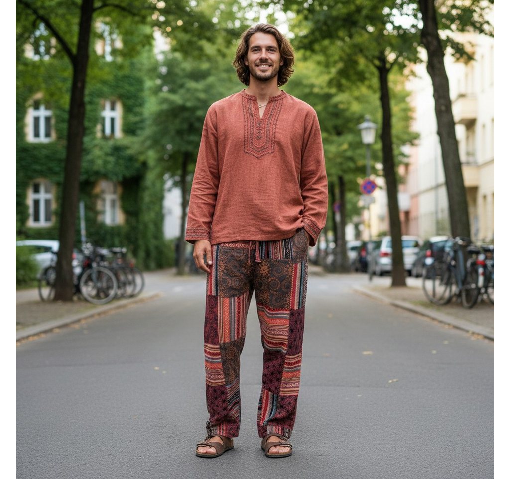 Guru-Shop Relaxhose Patchwork Yogahose, Goa Hose, Loose fit Hose -.. Hippie, Ethno Style, alternative Bekleidung – Bild 2 von 5