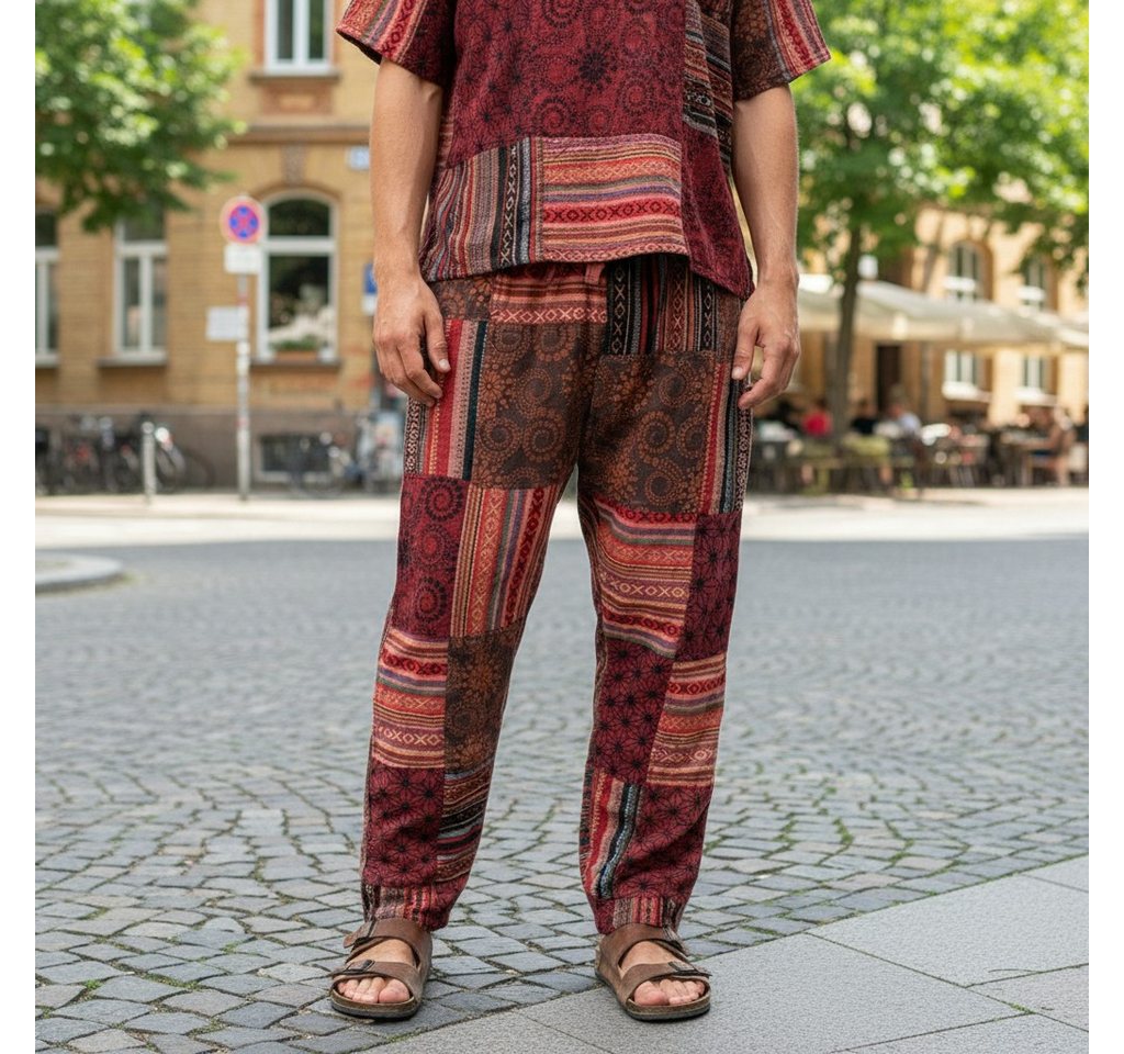 Guru-Shop Relaxhose Patchwork Yogahose, Goa Hose, Loose fit Hose -.. Hippie, Ethno Style, alternative Bekleidung – Bild 3 von 5