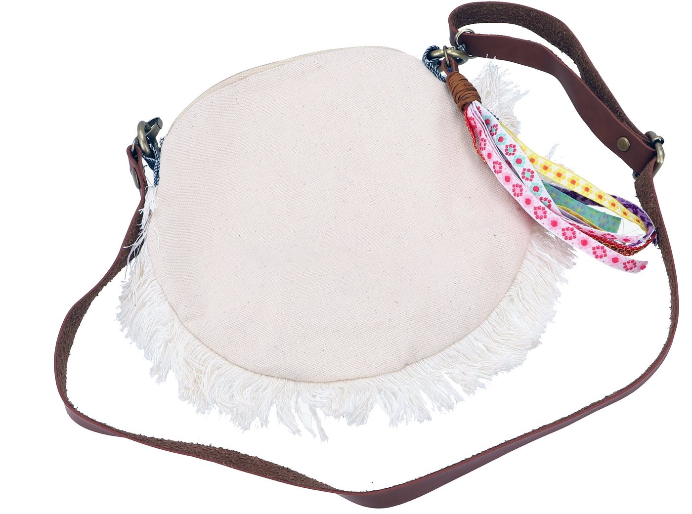 Guru-Shop Schultertasche Boho Schultertasche, Hippie Tasche mit Fransen.. – Bild 3 von 5