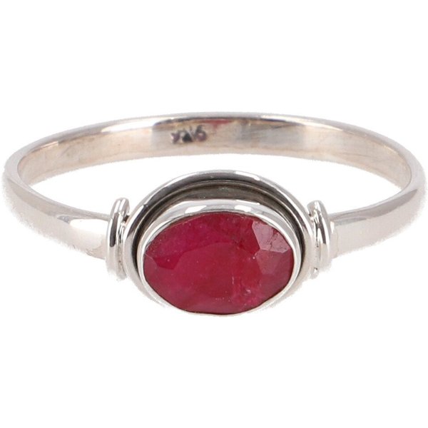 Guru-Shop Silberring Boho Silberring, filigraner Edelsteinring -..