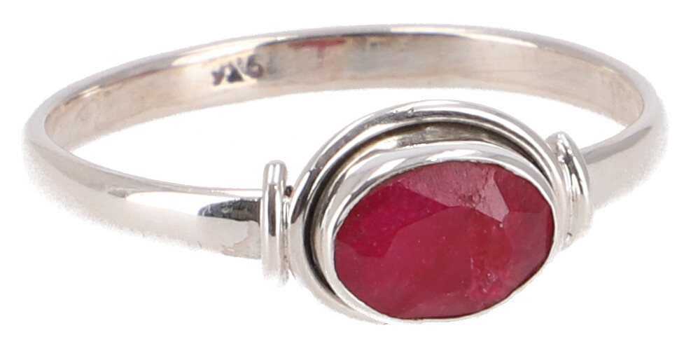 Guru-Shop Silberring Boho Silberring, filigraner Edelsteinring -.. – Bild 2 von 3