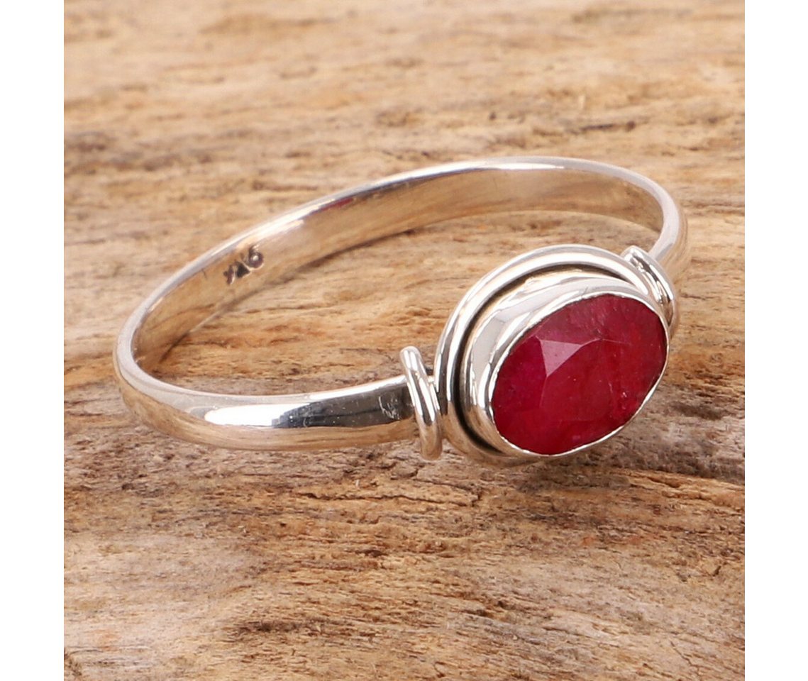 Guru-Shop Silberring Boho Silberring, filigraner Edelsteinring -.. – Bild 3 von 3