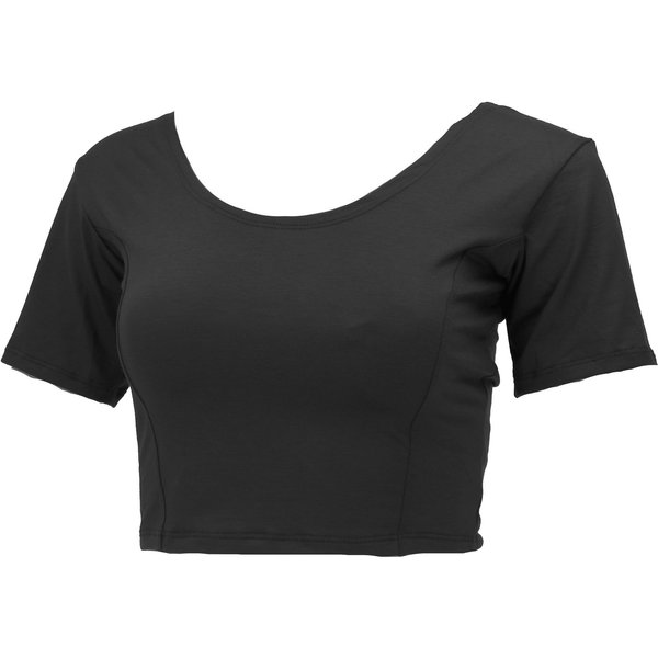 Guru-Shop T-Shirt Basic Yogatop, bauchfreies Choli Top - schwarz Ethno Style, alternative Bekleidung, Festival