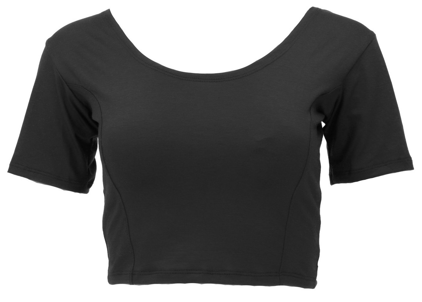 Guru-Shop T-Shirt Basic Yogatop, bauchfreies Choli Top - schwarz Ethno Style, alternative Bekleidung, Festival – Bild 4 von 5
