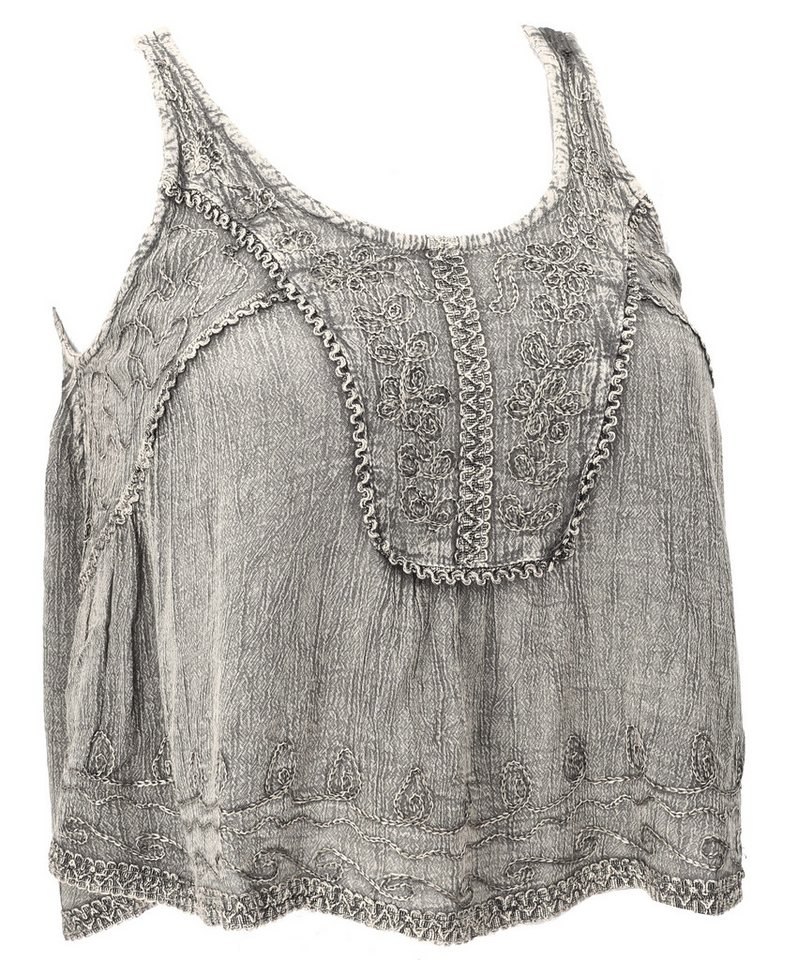 Guru-Shop T-Shirt Besticktes Top Boho chic, kurzes lockeres.. Festival, Ethno Style, alternative Bekleidung – Bild 3 von 5