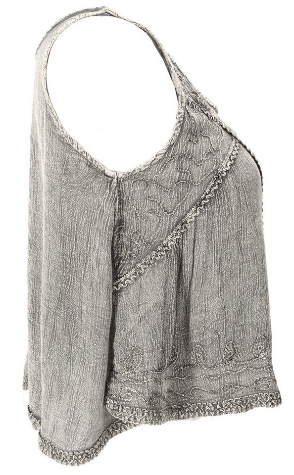 Guru-Shop T-Shirt Besticktes Top Boho chic, kurzes lockeres.. Festival, Ethno Style, alternative Bekleidung – Bild 4 von 5