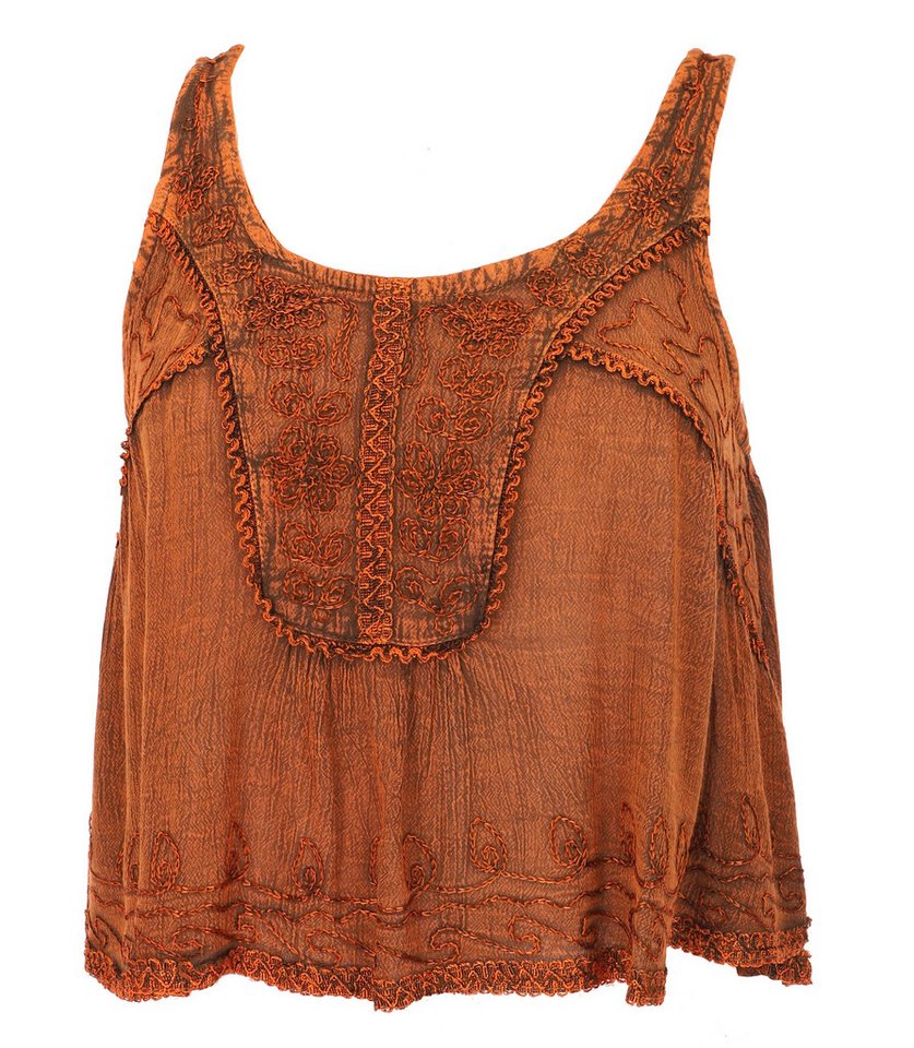 Guru-Shop T-Shirt Besticktes Top Boho chic, kurzes lockeres.. Festival, Ethno Style, alternative Bekleidung – Bild 3 von 5
