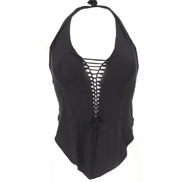 Guru-Shop T-Shirt Goa Top, Psytrance, Bandeau Top, Neckholder Top.. Festival, Ethno Style, alternative Bekleidung