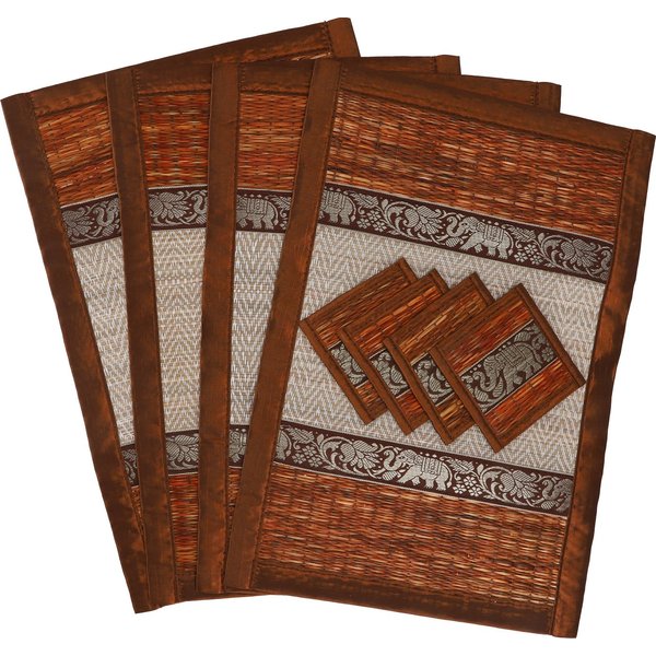 Guru-Shop Tischläufer Platzdeckchen, Bastuntersetzer, Tischmatte 4èr..