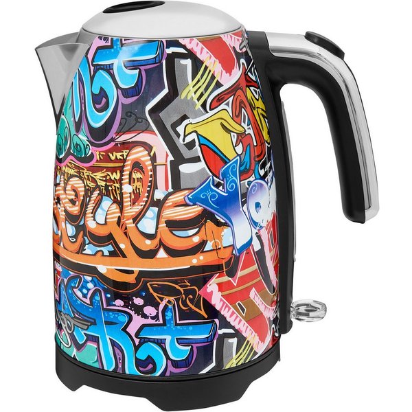 Gutfels Wasserkocher WATER 3010 G, 1,7 l, 2200 W, 1,7 L, 2200 Watt, Graffitti-Style