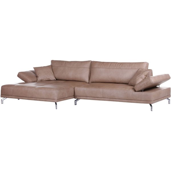 Gutmann Factory Ecksofa Ecksofa Brisbane Echtleder braun Schenkellänge: 165 x 322 cm