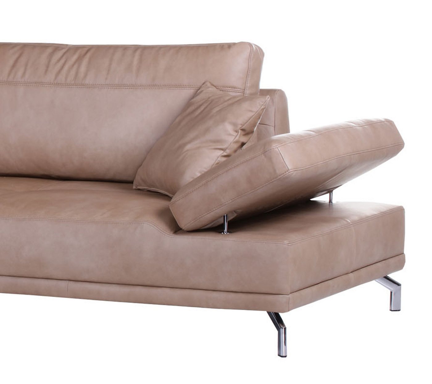 Gutmann Factory Ecksofa Ecksofa Brisbane Echtleder braun Schenkellänge: 165 x 322 cm – Bild 2 von 3