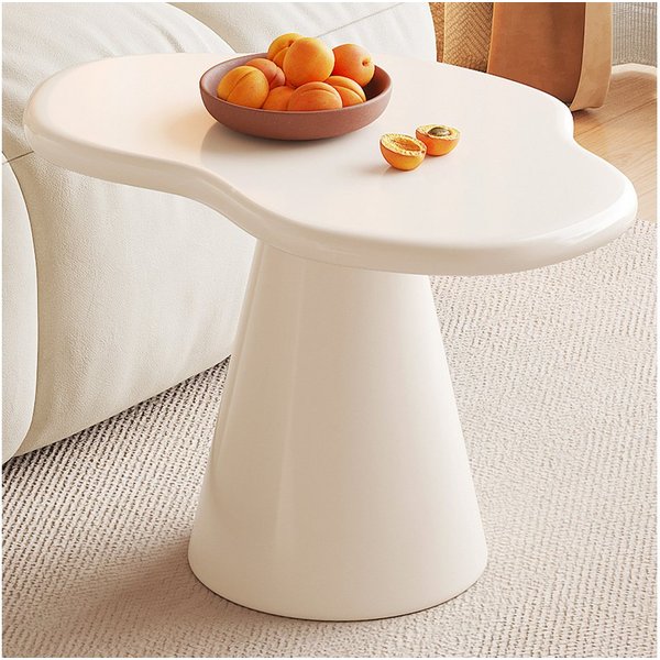 Guyii Beistelltisch für Wohnzimmer, Multifunktionaler, Cremeweiß (1-St), Eleganter matten Lack, pflegeleicht und strapazierfähig.