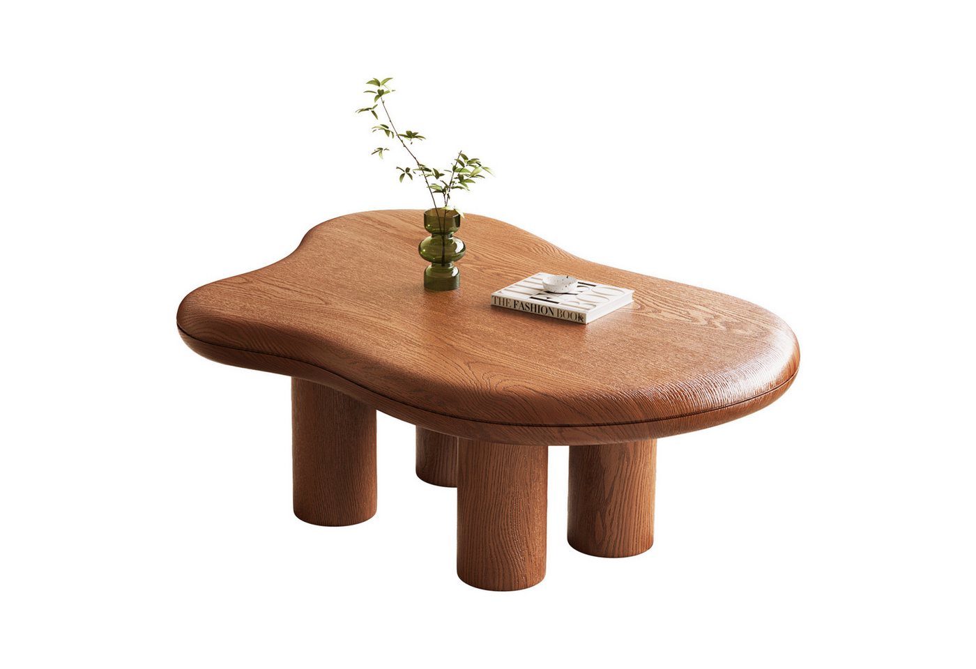 Guyii Couchtisch mit organischer Form, Wohnzimmertisch 90 x 60 x 39,1cm (1-St), Designer Sofatisch mit runden Beinen & abgerundeten Kanten – Bild 3 von 5