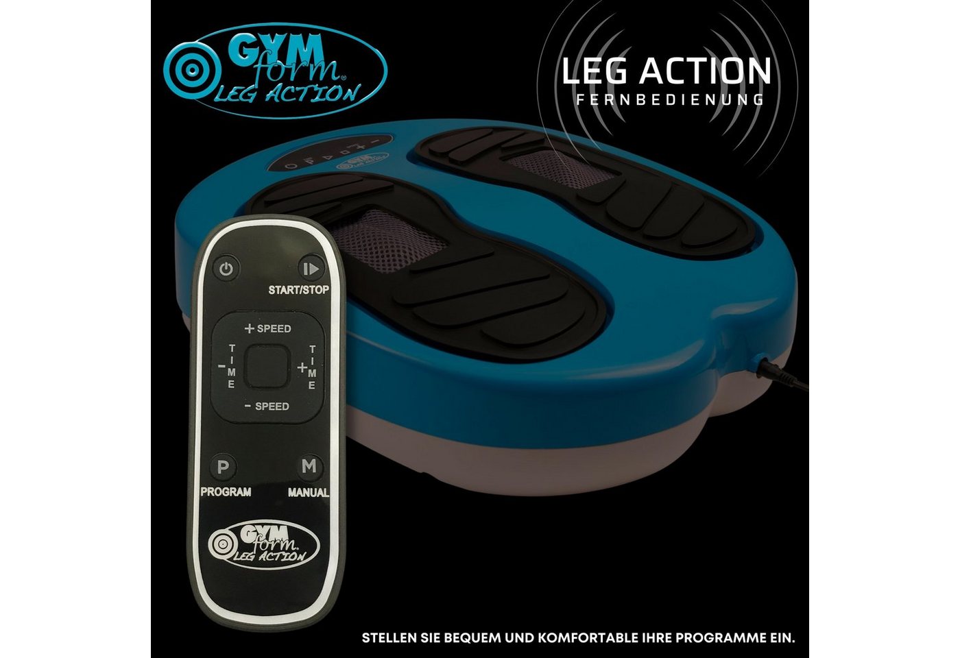 Gymform® Fußmassagegerät Leg Action, Spar-Set 1-tlg., 1er oder 2er Pack 4 oder 8 Programme, Durchblutungsstörungen bekämpfen, Wellness für die Füße, Fernbedienu – Bild 3 von 5