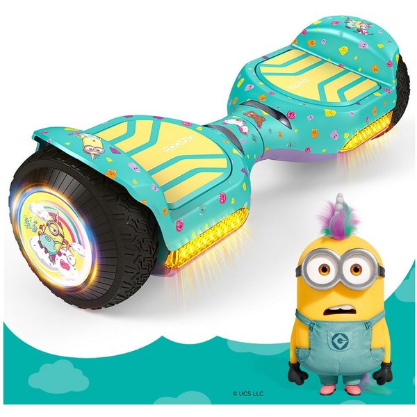 Gyroor Balance Scooter JD6, 6,5 Zoll Dual-Motor Minions Hoverboard mit Rundum-LED-Licht, (1 tlg), Bluetooth 500 W, 12.00 km/h, 15° Steigung, Für Kinder und Erwa