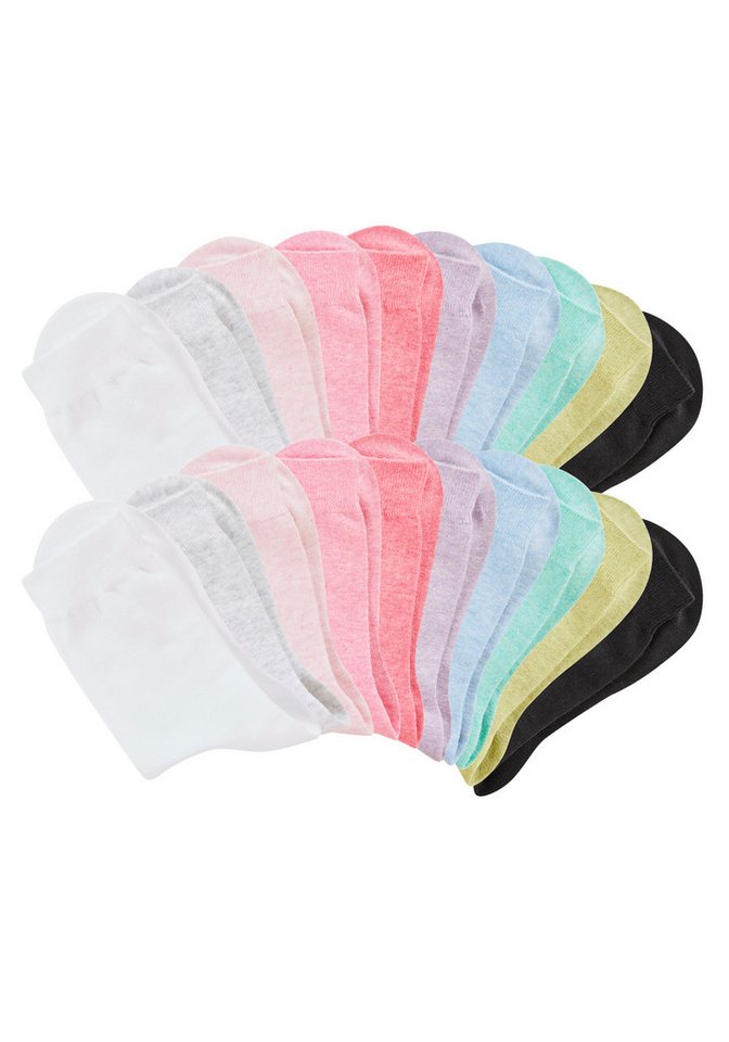 H.I.S Basicsocken Damensocken, frische melierte Farben, casual (Packung, 20-Paar, Gr. 35-38 bis 39-42) Alltagssocken in der Großpackung – Bild 2 von 5