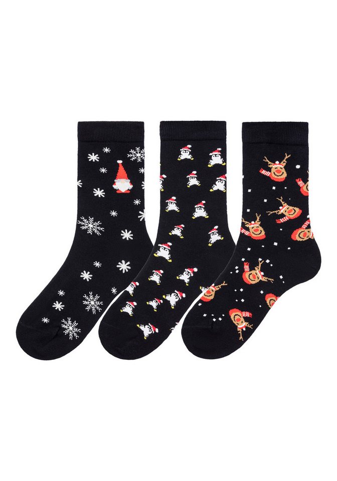 H.I.S Basicsocken (Packung, 3-Paar) Weihnachten, mit weihnachtlichen Motiven – Bild 2 von 5