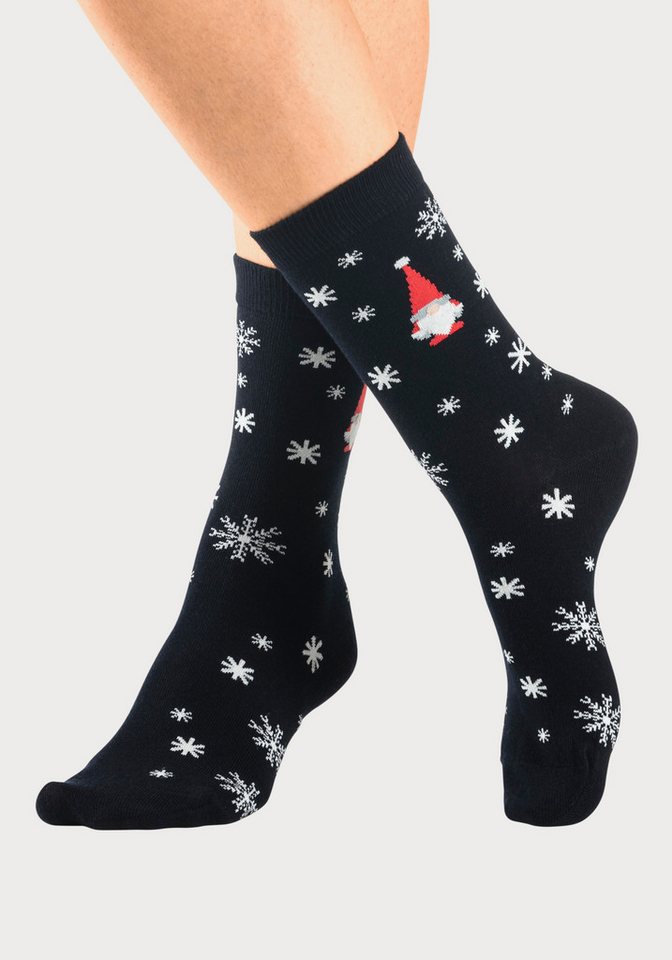 H.I.S Basicsocken (Packung, 3-Paar) Weihnachten, mit weihnachtlichen Motiven – Bild 3 von 5