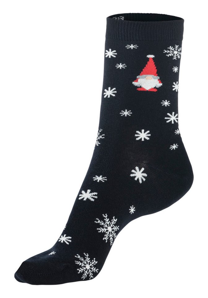 H.I.S Basicsocken (Packung, 3-Paar) Weihnachten, mit weihnachtlichen Motiven – Bild 4 von 5
