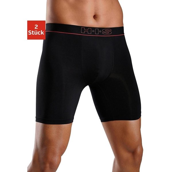 H.I.S Funktionsboxer (Packung, 2-St) in sportiver Optik mit langem Bein in Microfaser-Qualität