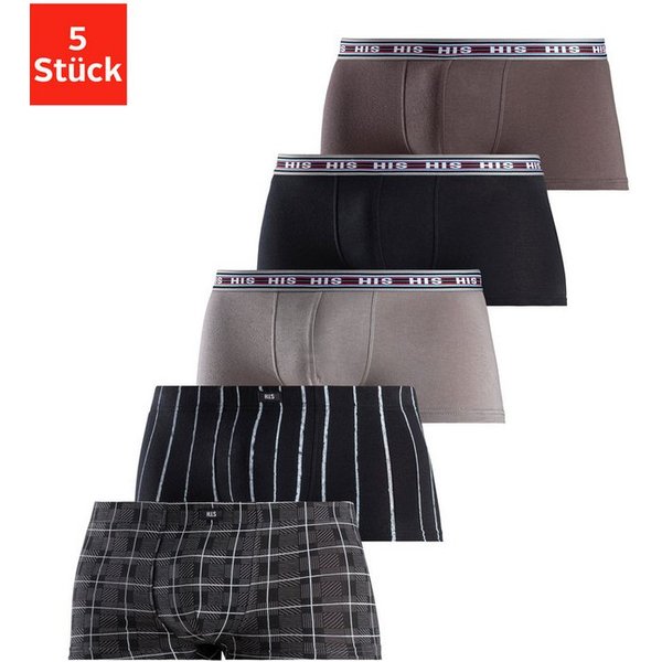 H.I.S Hipster (Packung, 5-St) knapp sitzende Boxershorts aus Baumwoll-Stretch-Qualität