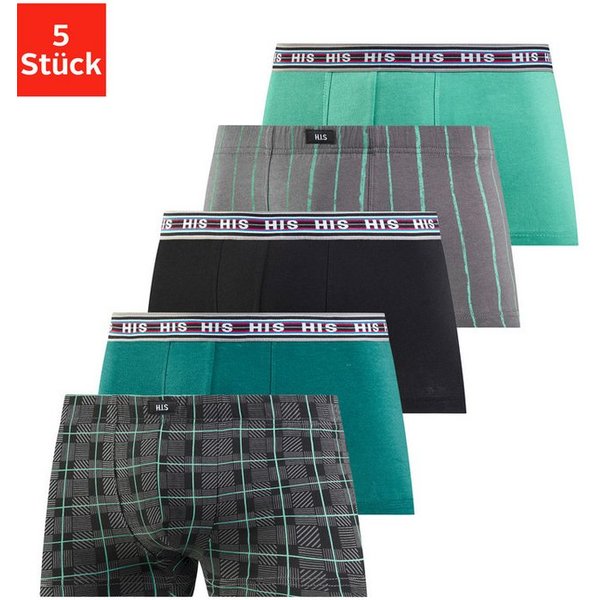 H.I.S Hipster (Packung, 5-St) knapp sitzende Boxershorts aus Baumwoll-Stretch-Qualität