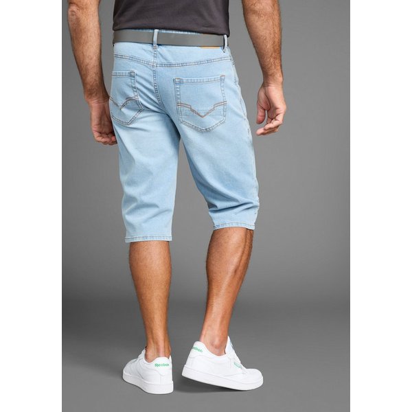 H.I.S Jeansbermudas HANTZ (Set, 2-tlg., mit abnehmbarem Gürtel) gerader Beinschnitt, Used-Look mit Abriebeffekten