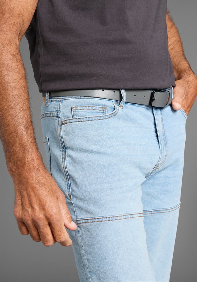 H.I.S Jeansbermudas HANTZ (Set, 2-tlg., mit abnehmbarem Gürtel) gerader Beinschnitt, Used-Look mit Abriebeffekten – Bild 3 von 5