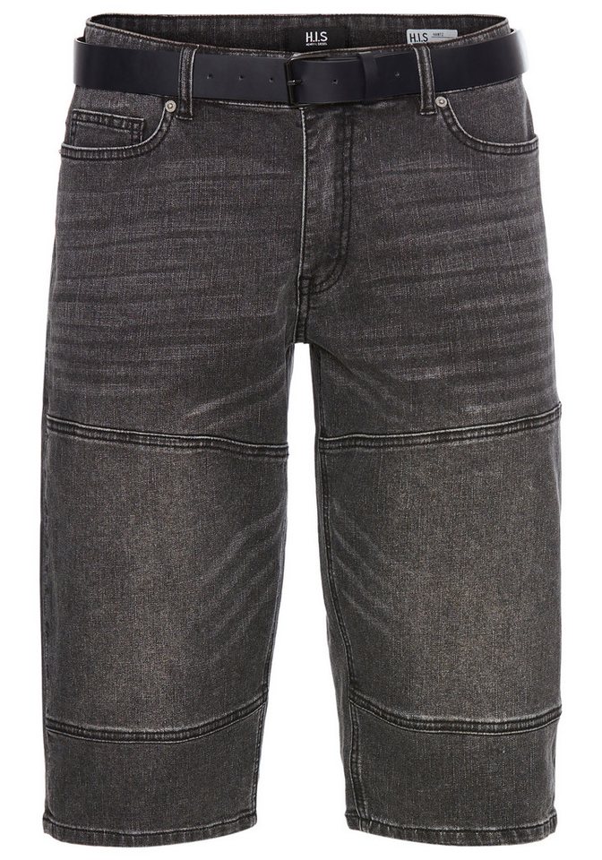 H.I.S Jeansbermudas HANTZ (Set, 2-tlg., mit abnehmbarem Gürtel) gerader Beinschnitt, Used-Look mit Abriebeffekten – Bild 5 von 5