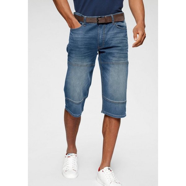 H.I.S Jeansbermudas HANTZ (Set, 2-tlg., mit abnehmbarem Gürtel) gerader Beinschnitt, Used-Look mit Abriebeffekten