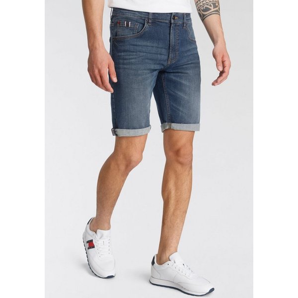 H.I.S Jeansshorts DEYO gerader Schnitt, Used-Waschung, niedrige Leibhöhe