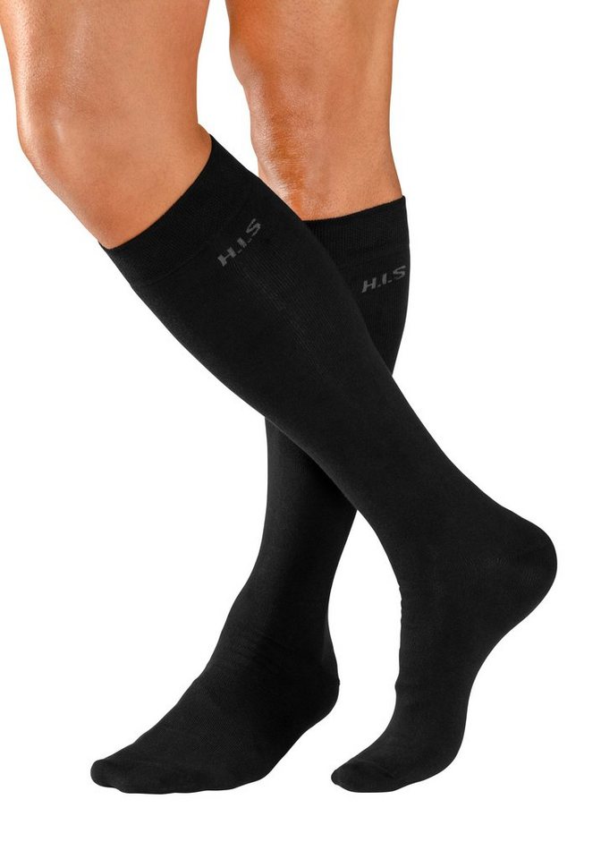 H.I.S Kniestrümpfe Basic Herren Strümpfe Komfortsocken, Alltagssocken (Packung, 3-Paar, Gr. 39-42 bis 47-48) mit druckfreiem Bündchen – Bild 3 von 5