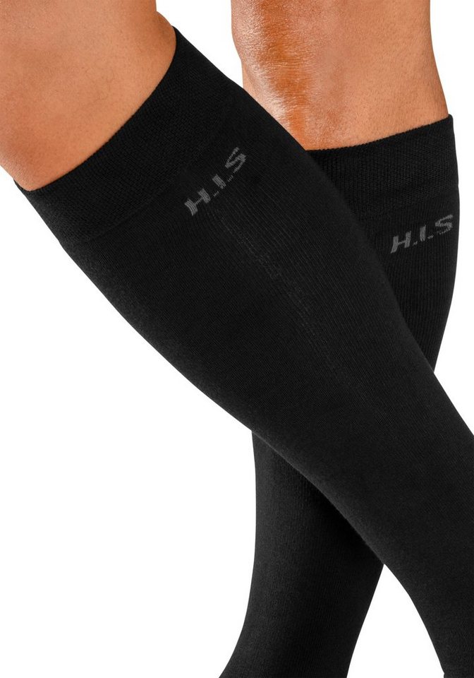 H.I.S Kniestrümpfe Basic Herren Strümpfe Komfortsocken, Alltagssocken (Packung, 3-Paar, Gr. 39-42 bis 47-48) mit druckfreiem Bündchen – Bild 4 von 5