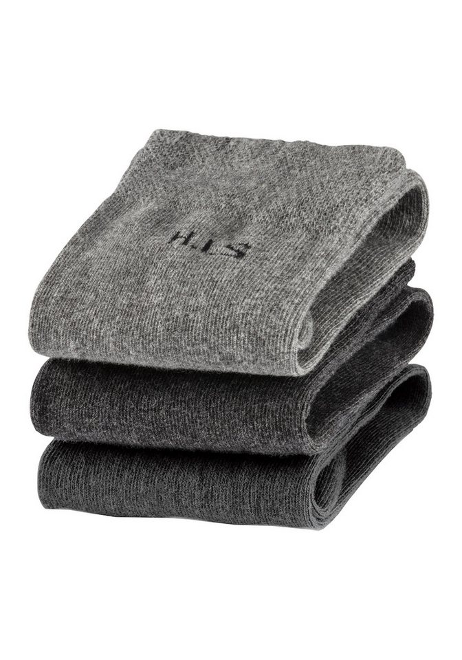 H.I.S Kniestrümpfe Basic Herren Strümpfe Komfortsocken, Alltagssocken (Packung, 3-Paar, Gr. 39-42 bis 47-48) mit druckfreiem Bündchen – Bild 2 von 5