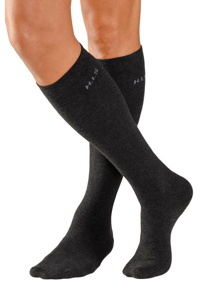 H.I.S Kniestrümpfe Basic Herren Strümpfe Komfortsocken, Alltagssocken (Packung, 3-Paar, Gr. 39-42 bis 47-48) mit druckfreiem Bündchen – Bild 3 von 5
